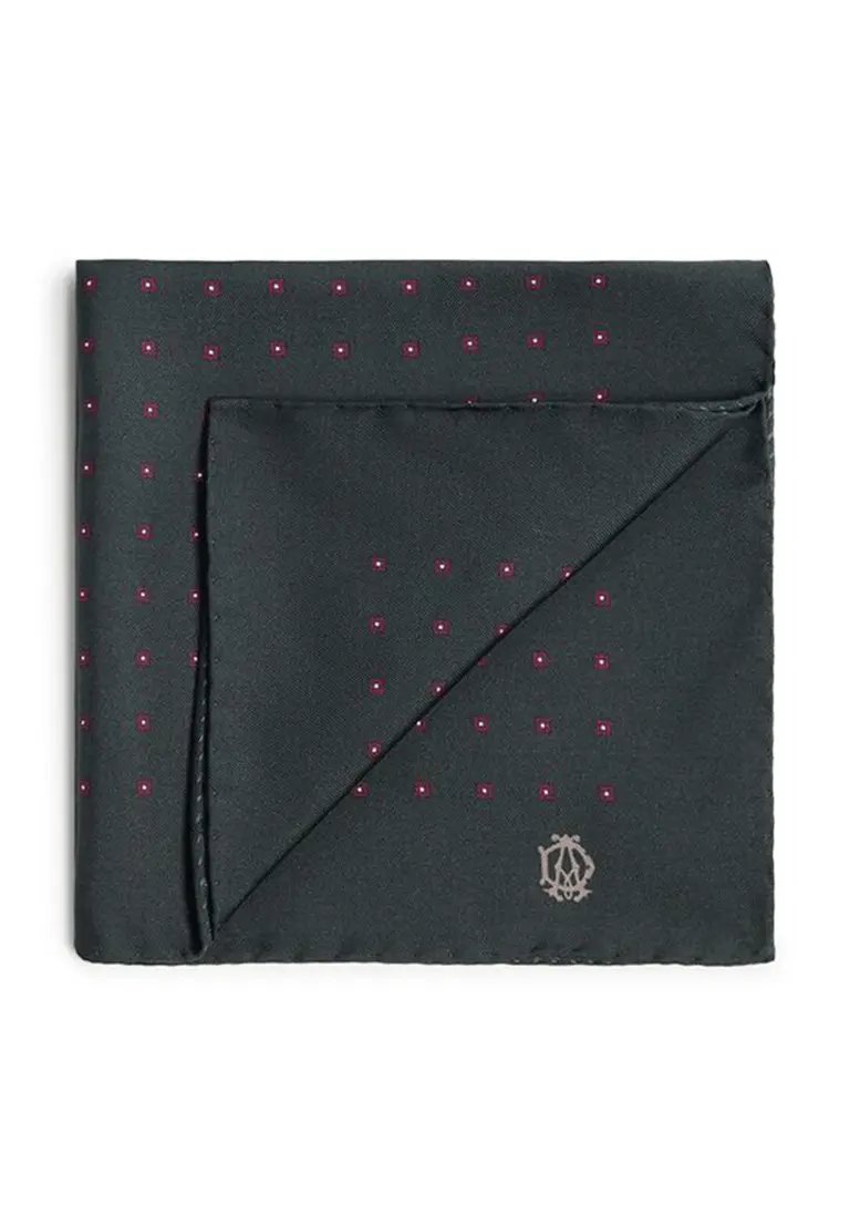 SILK ARCHIVE NEAT PRINT POCKET SQUARE, R