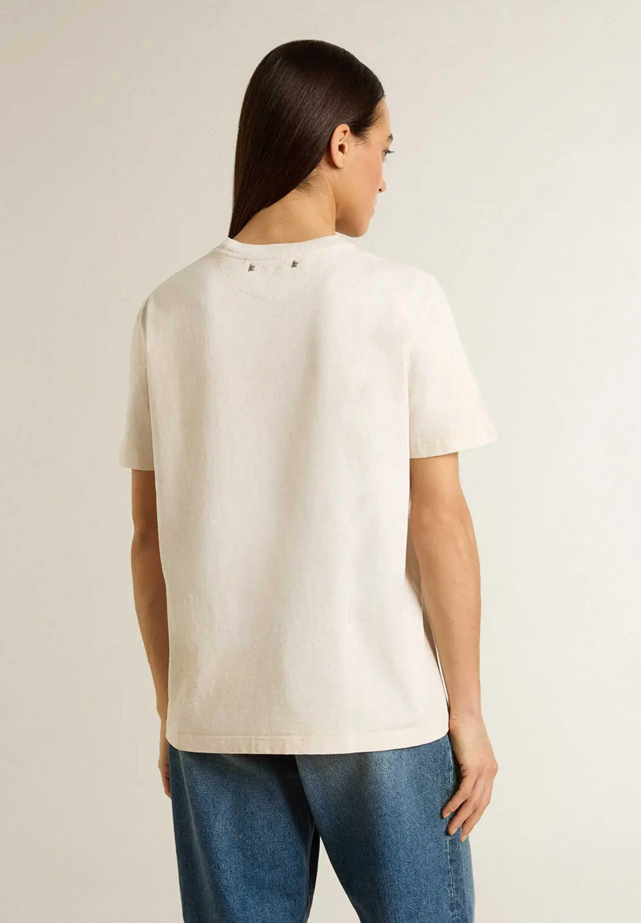 Women's T-Shirt (White) with Floral Print