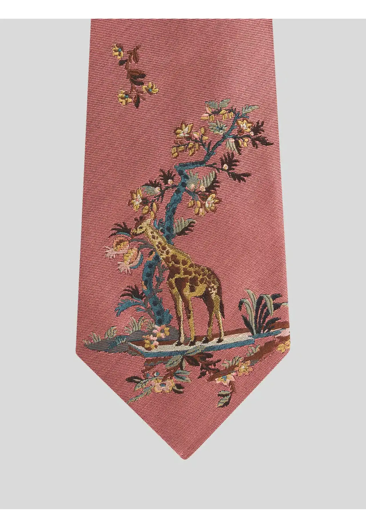  Giraffe Motif Silk Jacquard Tie