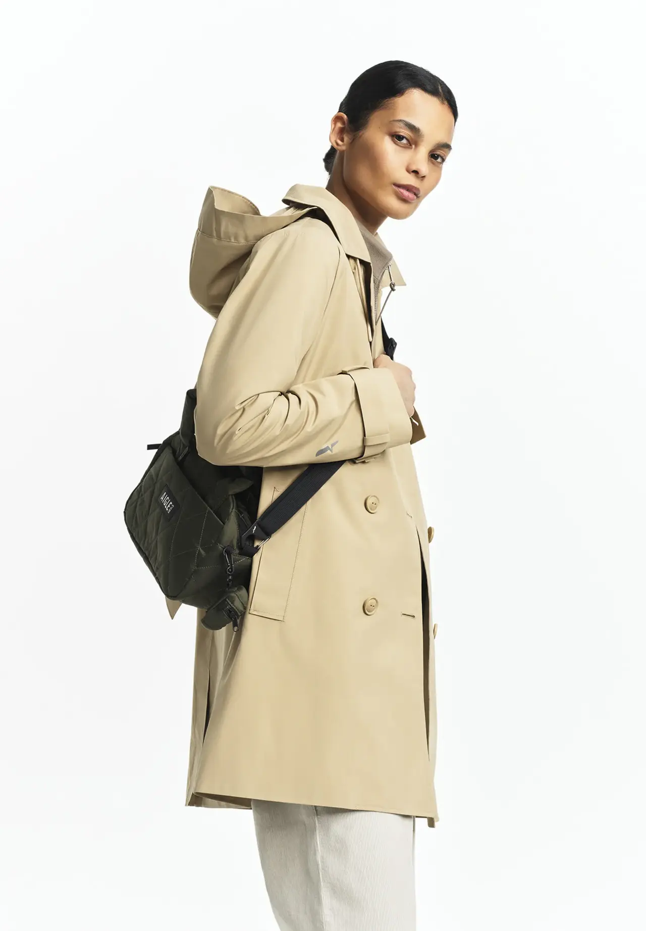 GORE-TEX ゴアテックス ミドルトレンチコート / フード取り外し可