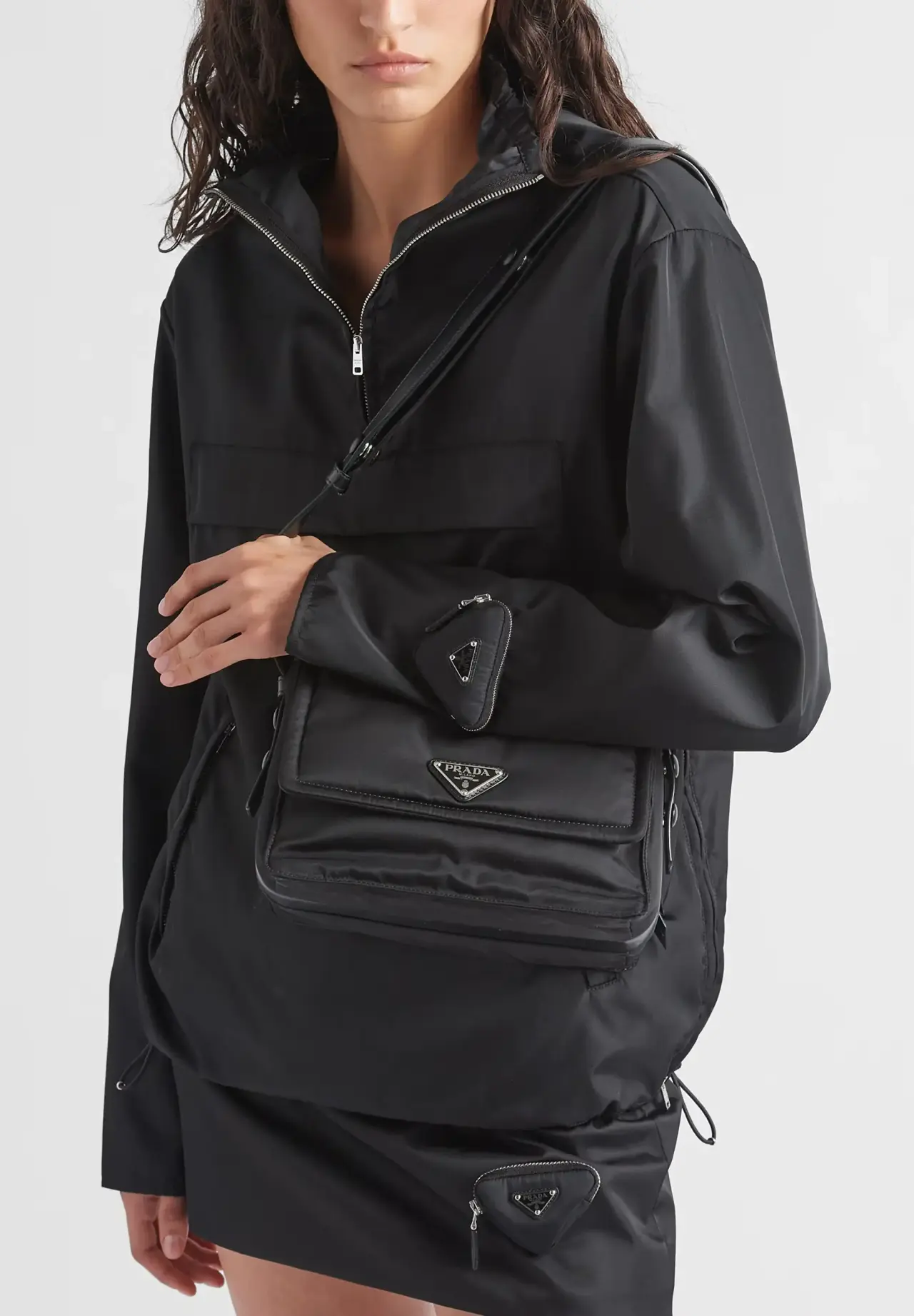 Small Padded Re-Nylon Shoulder Bag | Matsuya Ginza