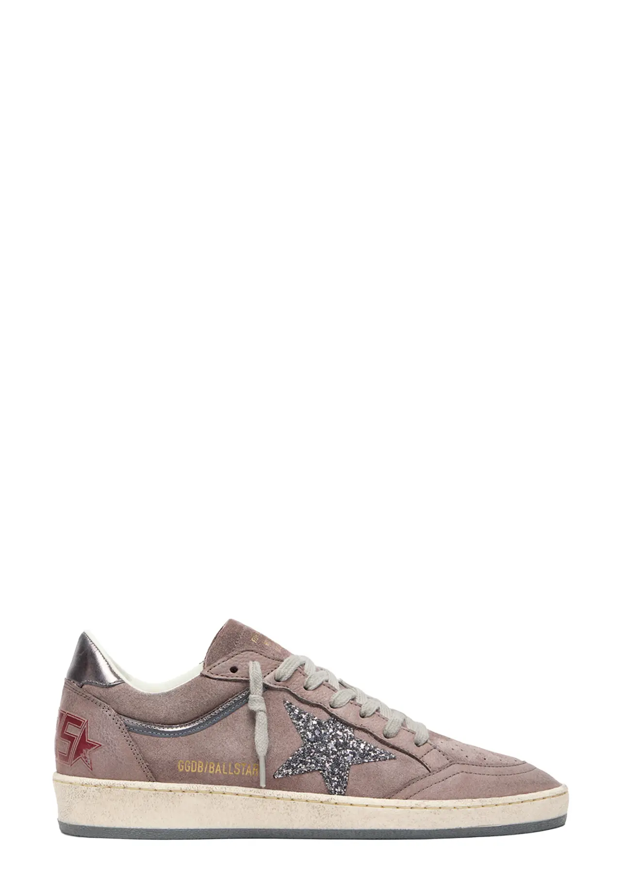 Ball Star Women's Suede (Lavender) Glitter Star (Silver) & Laminated Leather Heel Tab