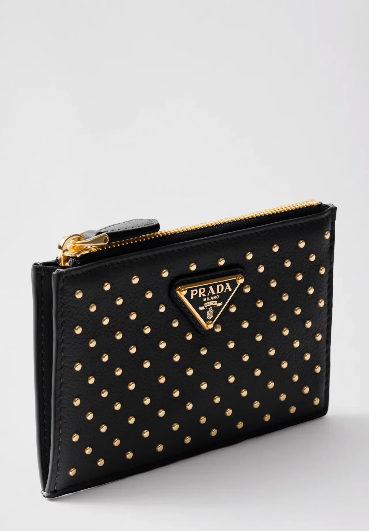 Studded leather card holder 1MC086 2C3H
