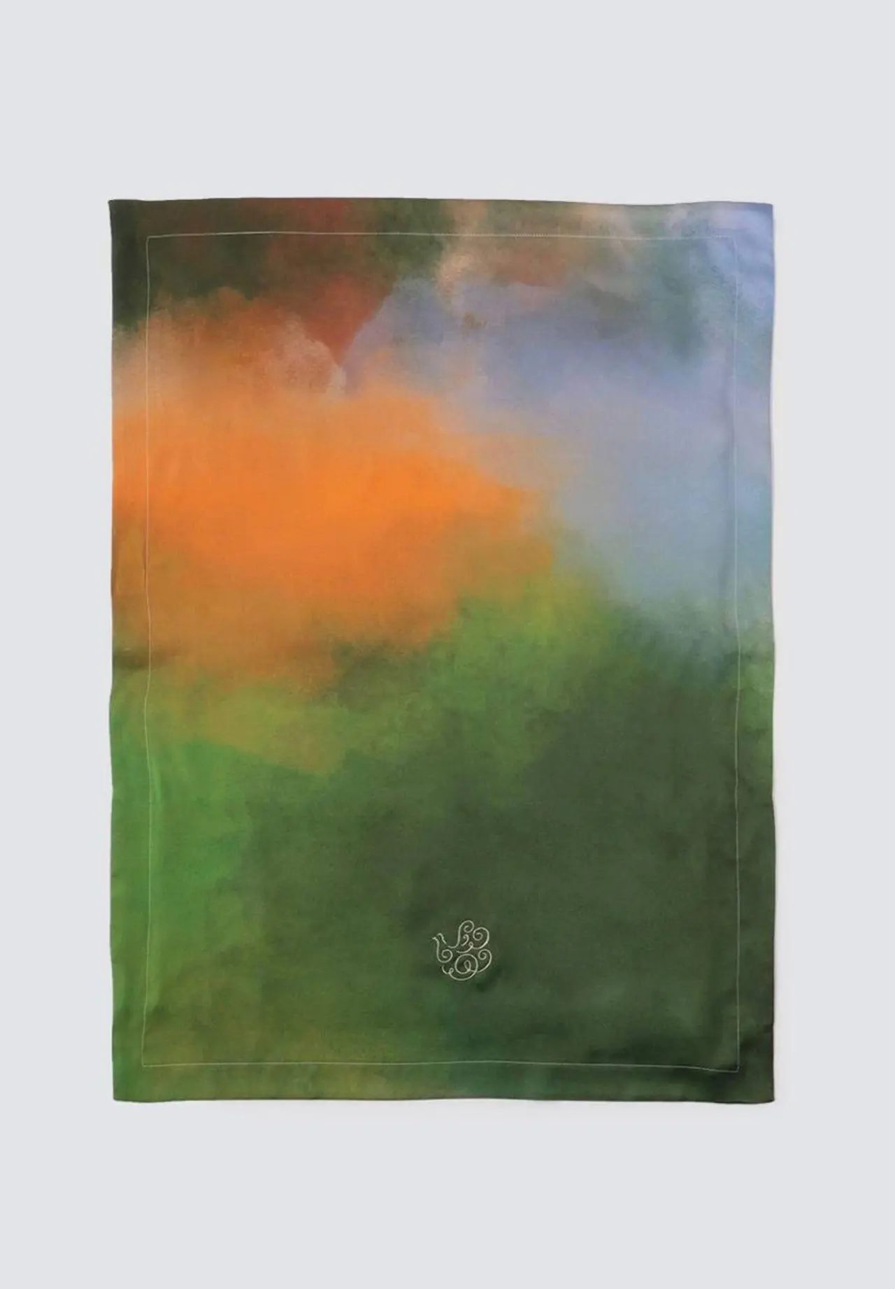 Watercolour Silk Pillowcase Misty Lake