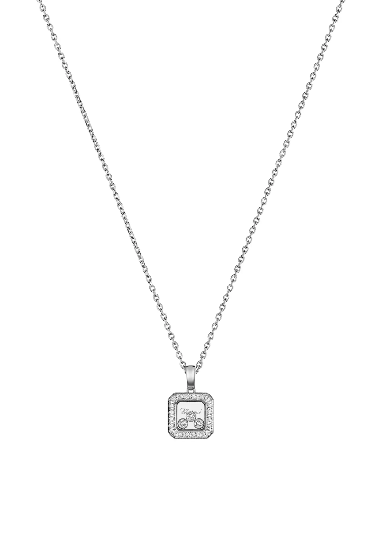 Icon Square 吊坠 18K白金