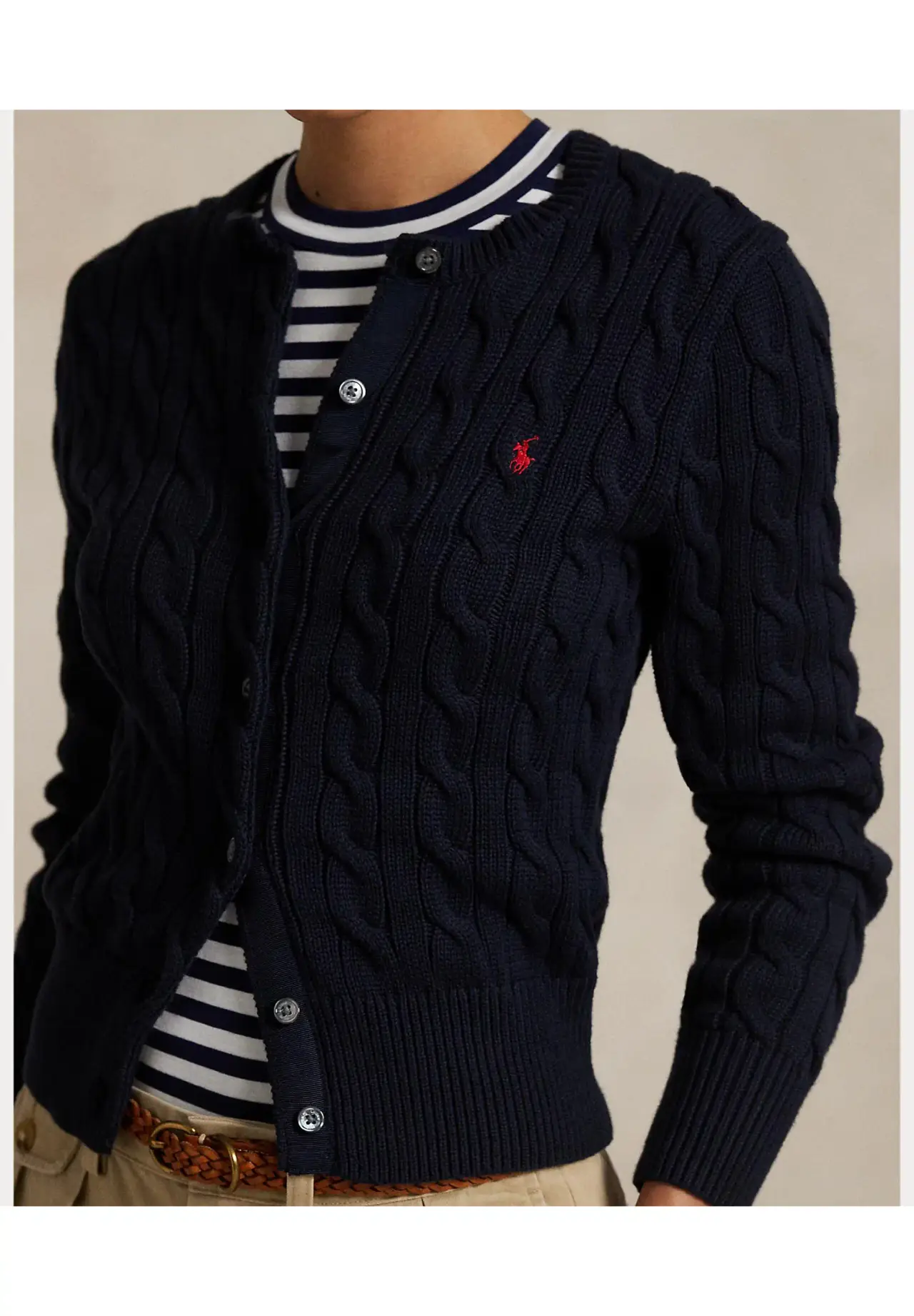 POLO RALPH LAUREN ケーブルニット コットン クルーネック