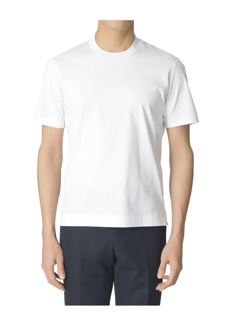 【ジャケット合わせに最適】半袖ドレスクルーネックTシャツ