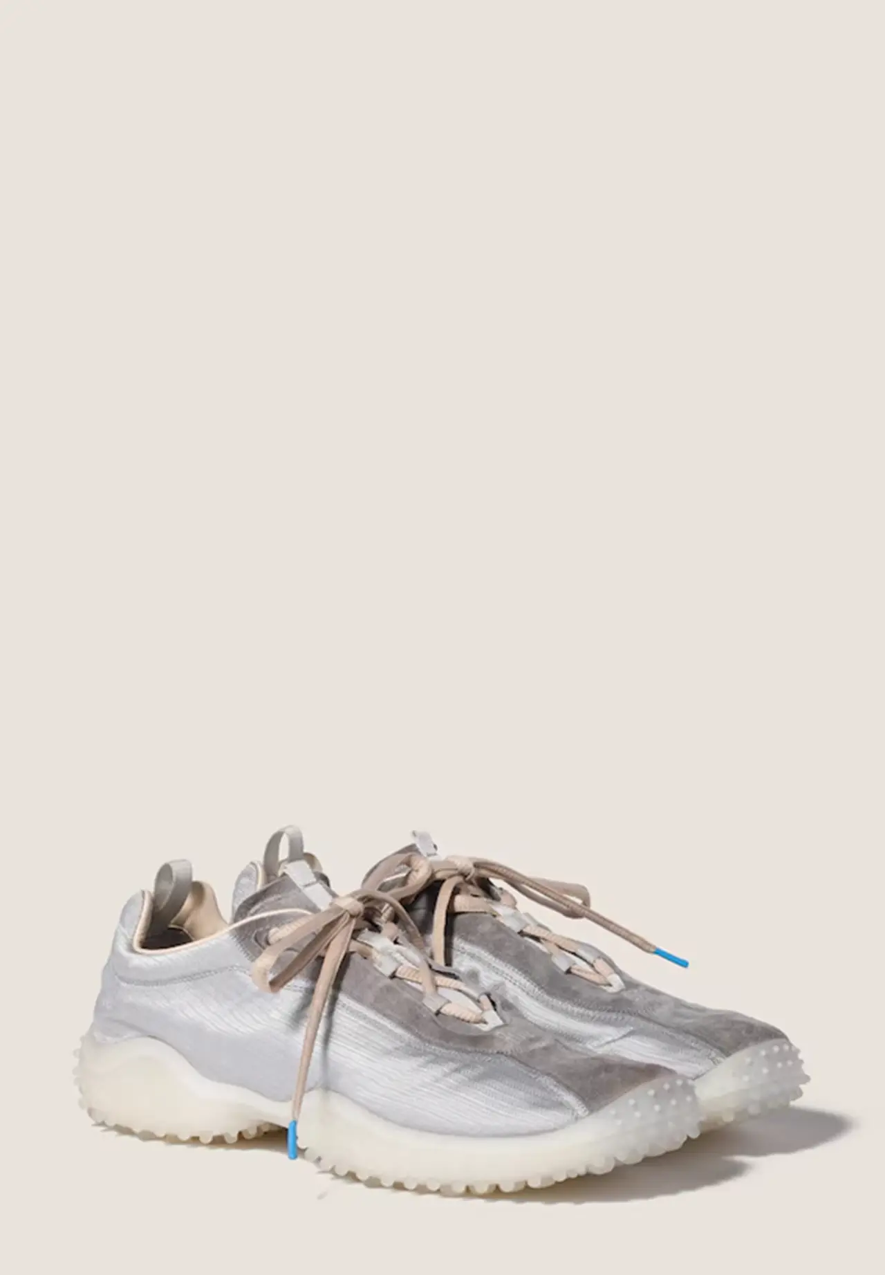Bubble Technical Fabric and Suede Sneakers