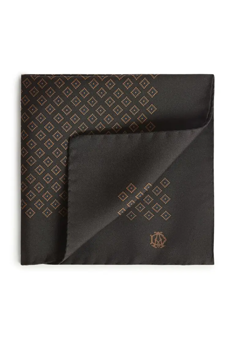 SILK DIAMOND NEAT PRINT POCKET SQUARE