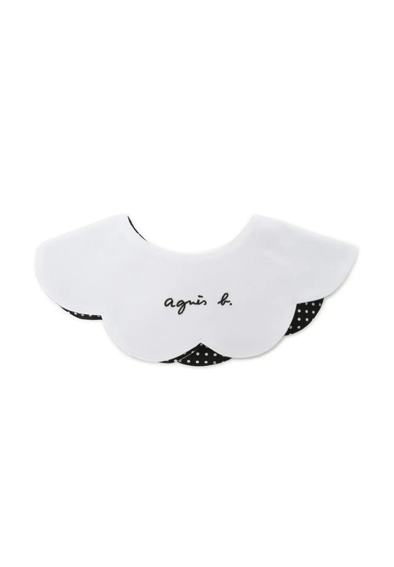 Baby logo embroidered scallop reversible bib