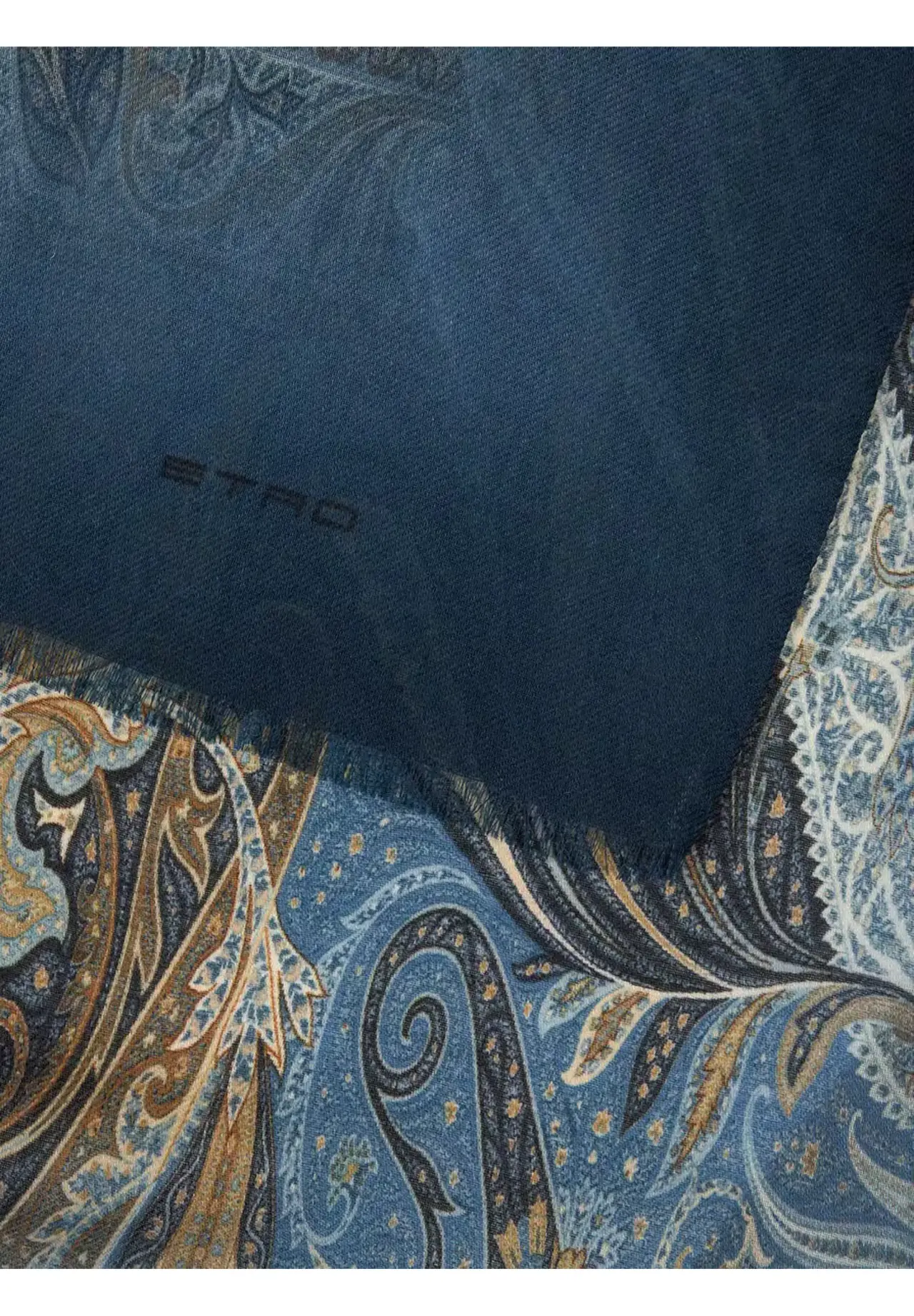  Faded Print & Paisley Motif Wool Scarf