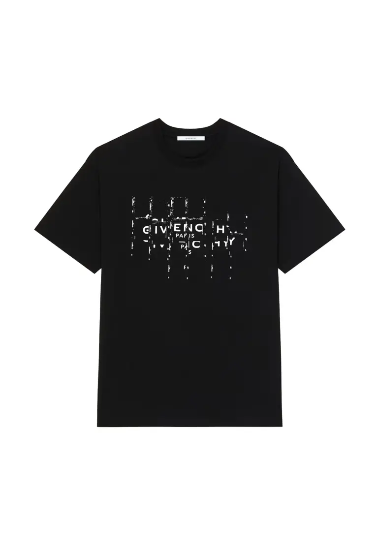 Cotton T-Shirt with Photographic Negative Print