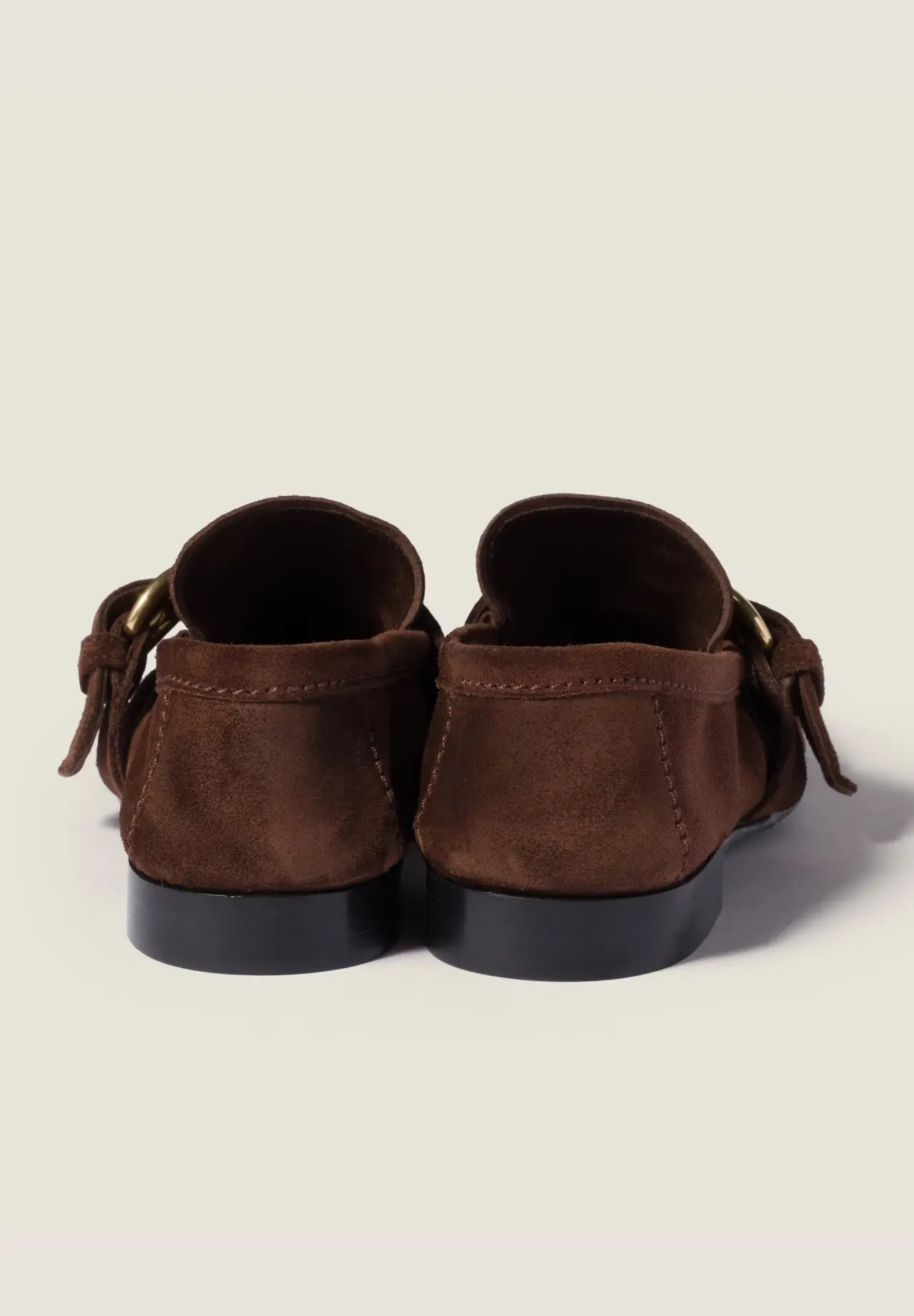 Suede Loafers with Buckle