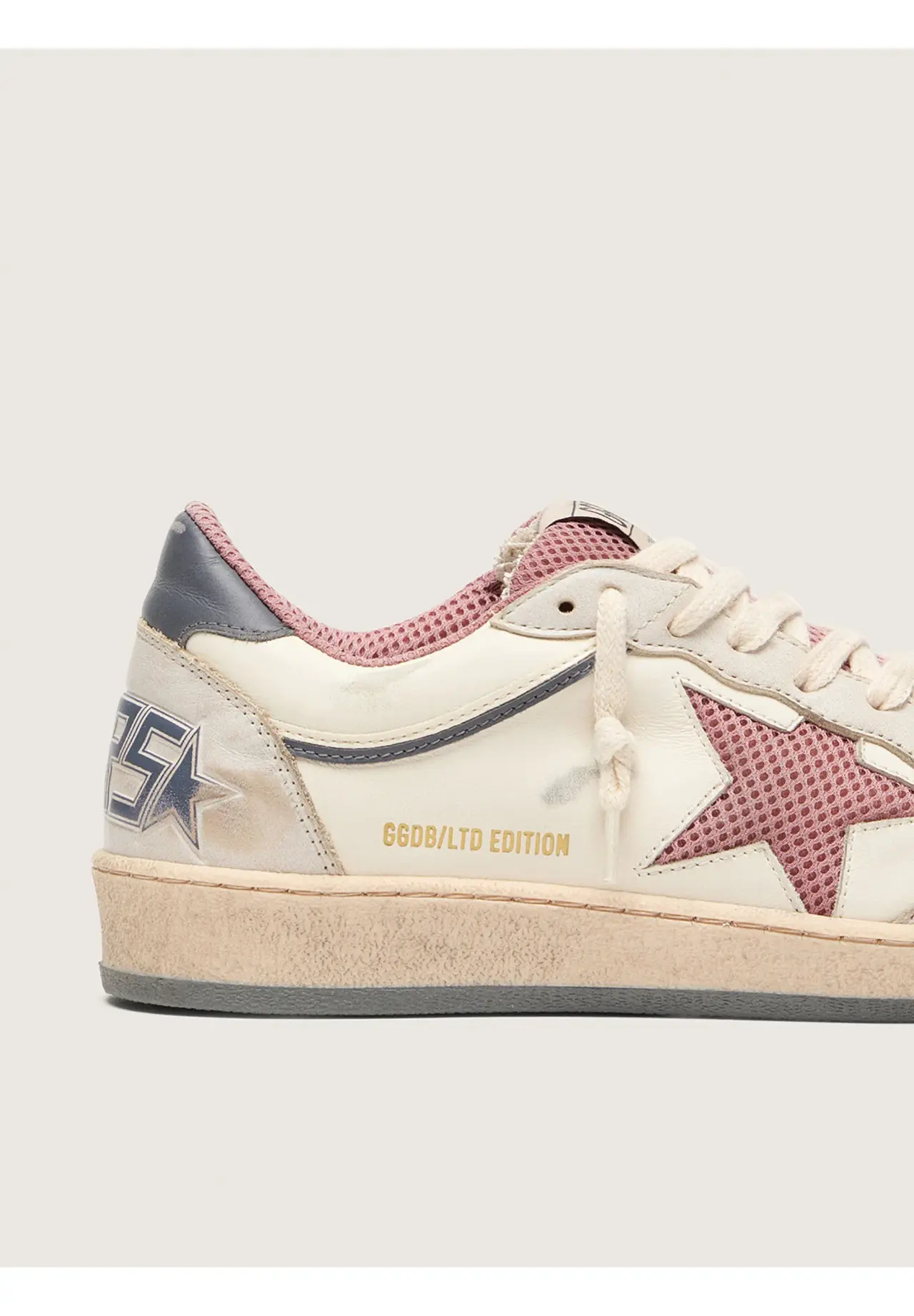 Limited Edition Ball Star Women’s Leather (Beige) Mesh Star (Pink) & Leather Heel Tab (Blue)