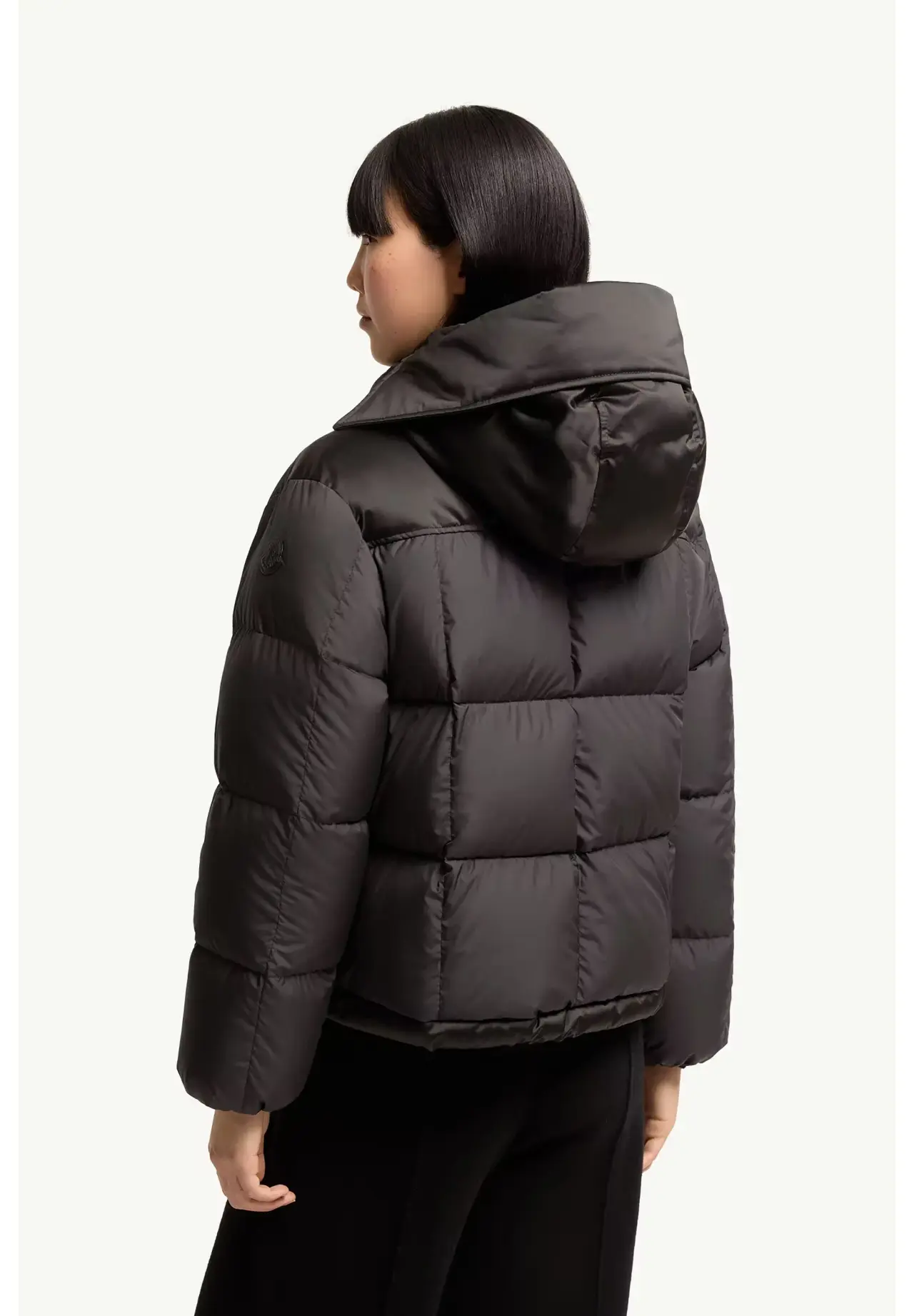 Legerete 方格绗缝连帽短款羽绒服