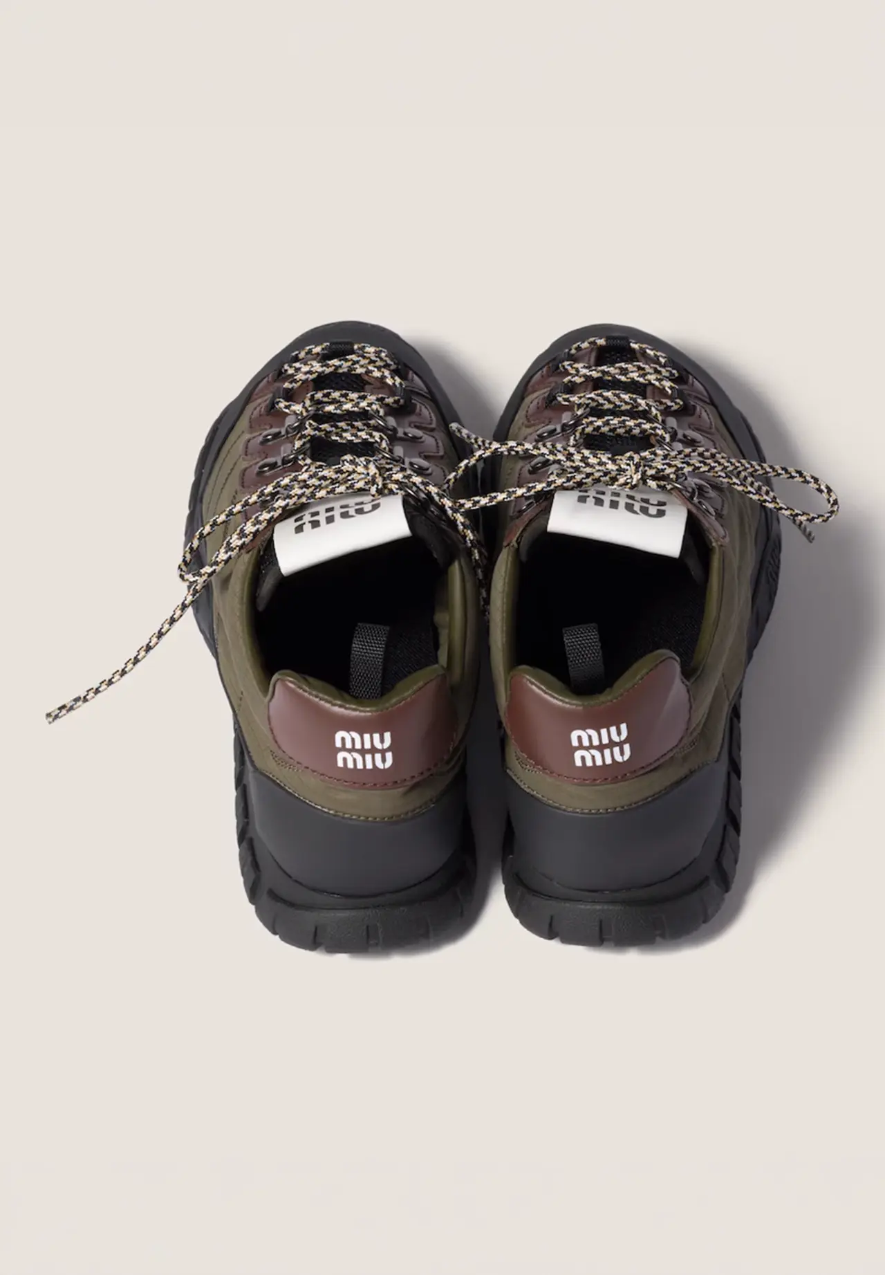 Technical Fabric and Leather Sneakers