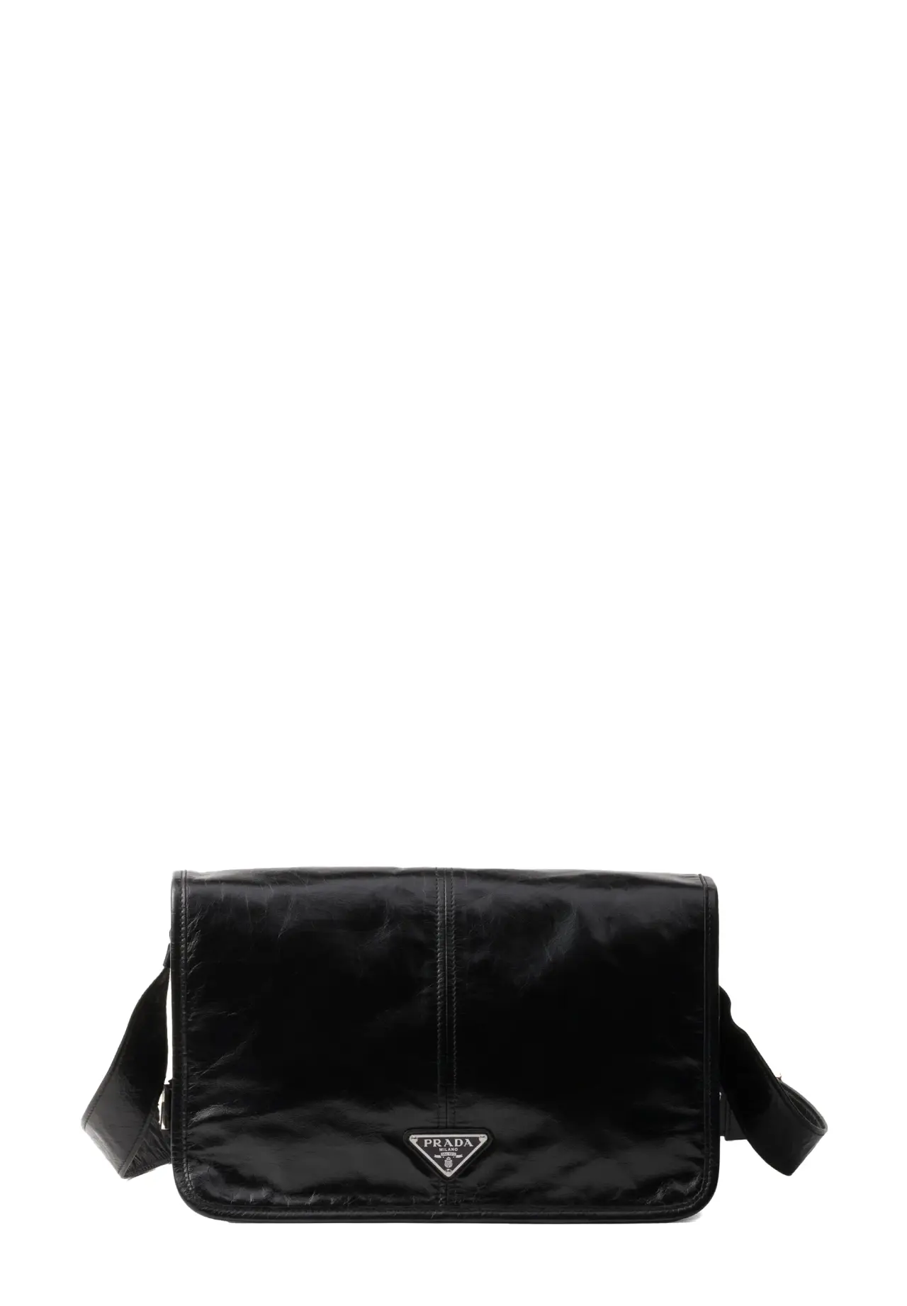 PRADA SOFT LUX レザー ショルダーバッグ ブラック 中型 ソフトルックスレザー ショルダーバッグ | Matsuya Ginza